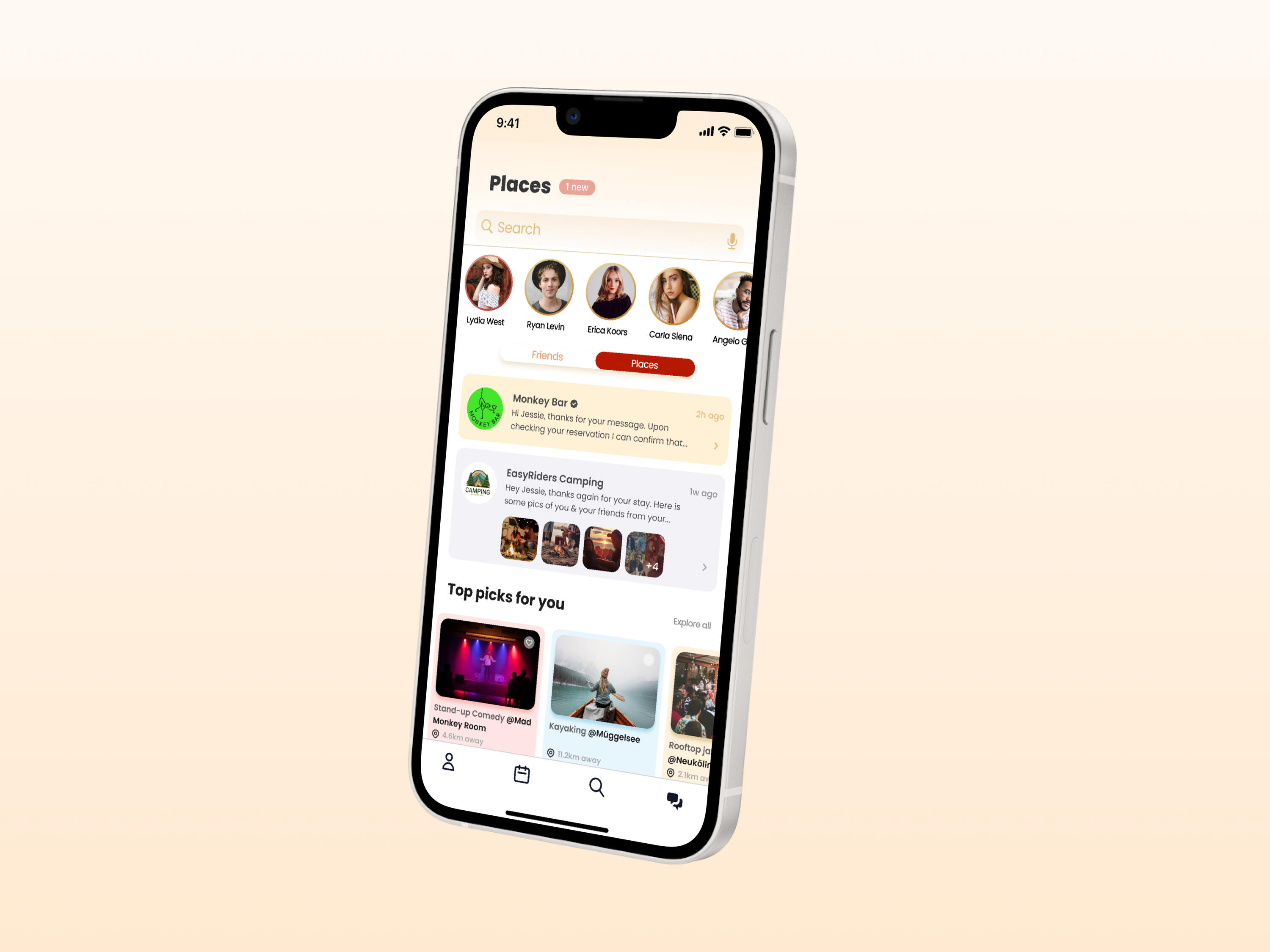 Friend app – showing Chat screen Friend app – showing Chat screen