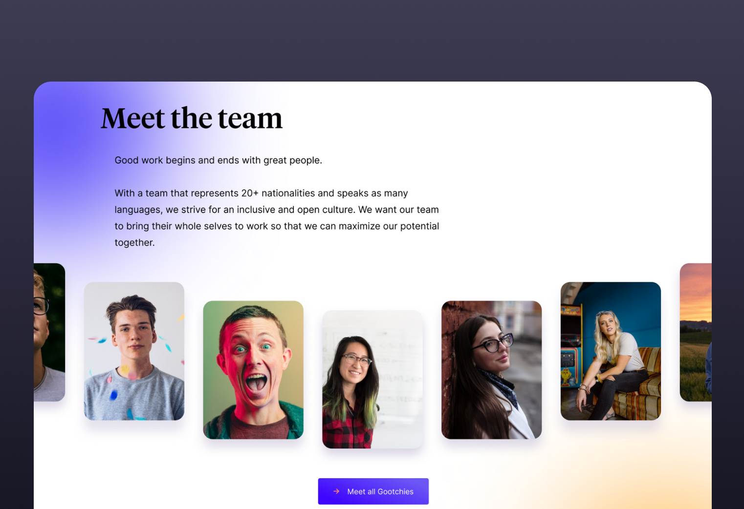 Goodpatch website design - team