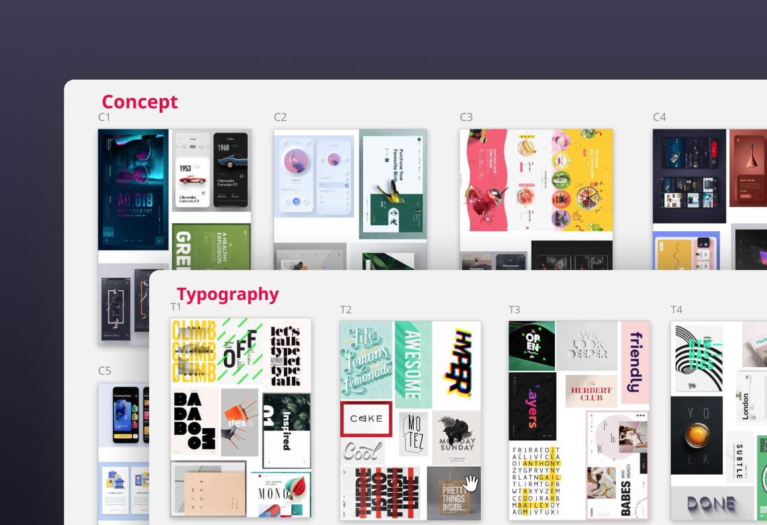 Samplico app – moodboard